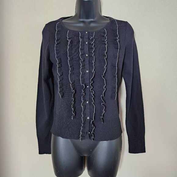 Ann Taylor Loft Ruffled Button Down - Picture 1 of 7